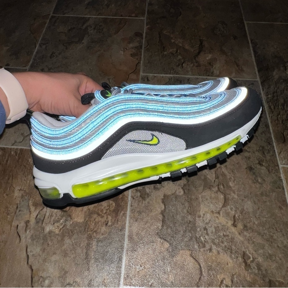 NWOB Nike Shoes Women’s Nike Air Max 97 Og Atlantic Blue/Yellow Dq9131-400 - Picture 9 of 12